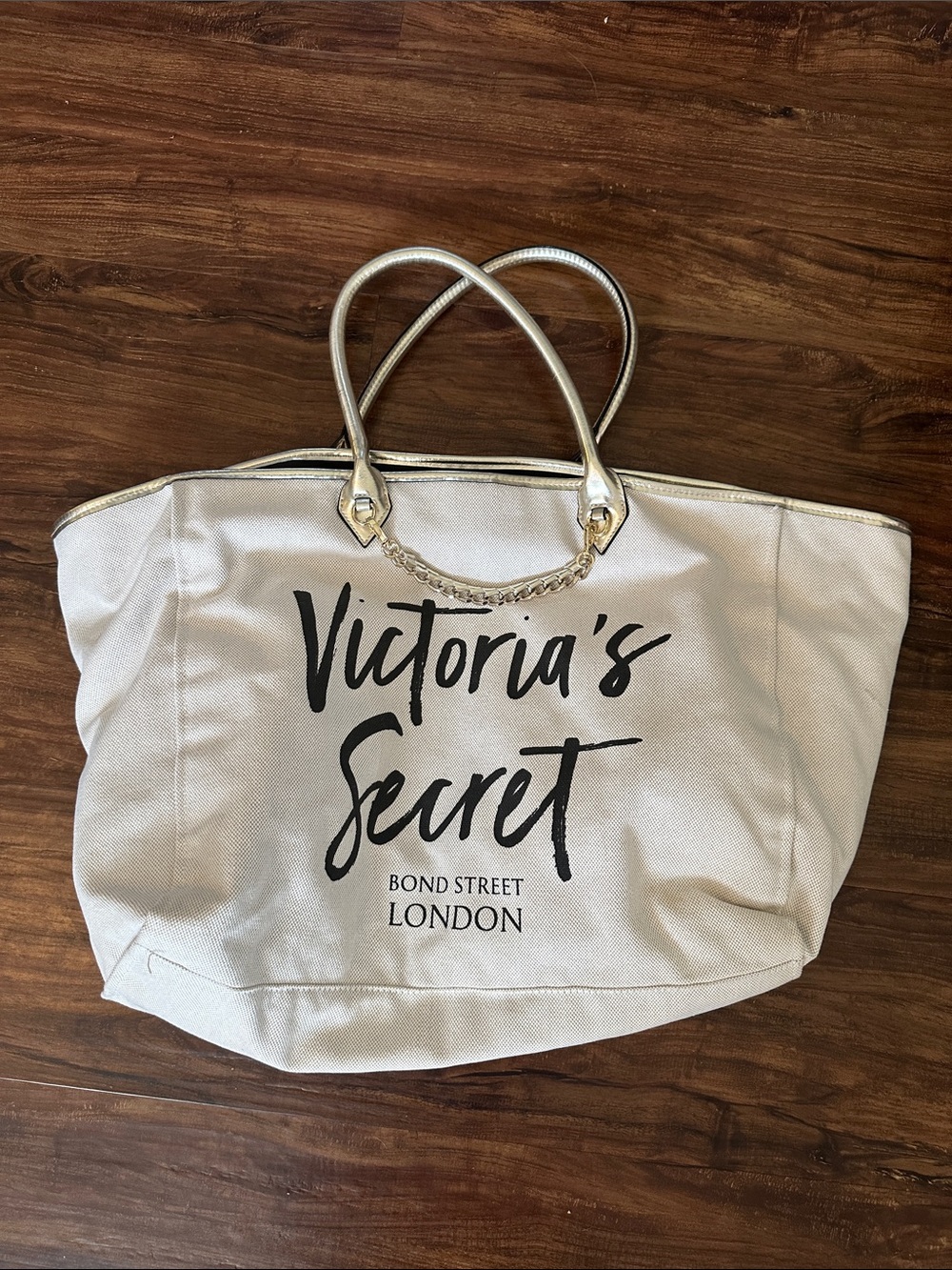 Victoria's Secret LONDON Tote with Gold Accent Handles
